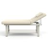 80 Inches Wide - Quality Leather Beauty Spa Furniture Massage Table Bed Iron on Round Legs Facial Bed Beauty Bed - Beige Gray