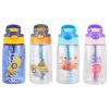 16.2Oz Leak-proof Kids Water Bottle with Straw Push Button Sport Water Bottle for Kids Crab Ship Jellyfish Rocket