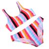 European and American new rainbow stripe printed bikini swimsuit
