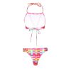 Europe and the United States new swimsuit sexy color lattice straps split swimsuit